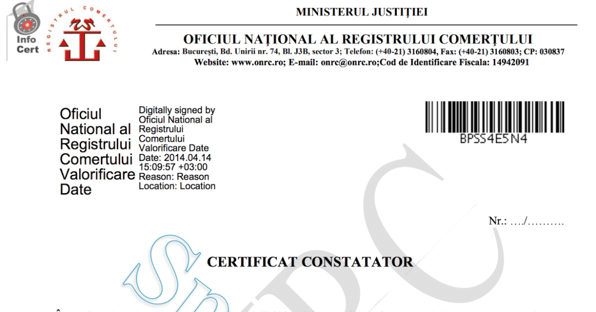 certificat constatator